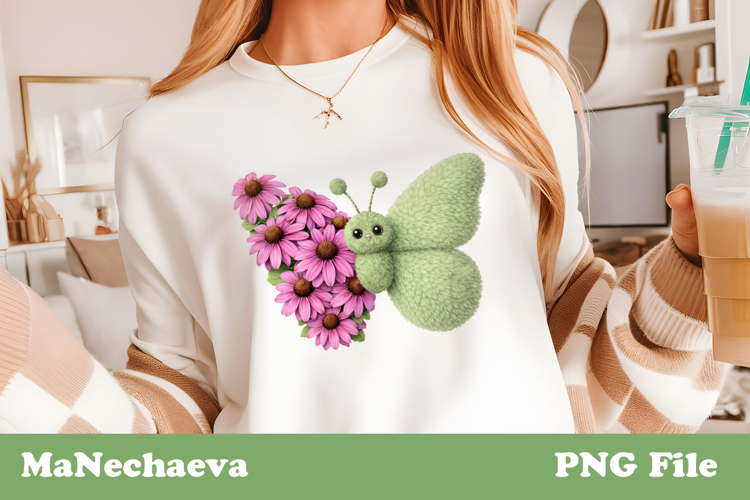 Faux Fur Butterfly Clipart | Floral Spring Sublimation PNG