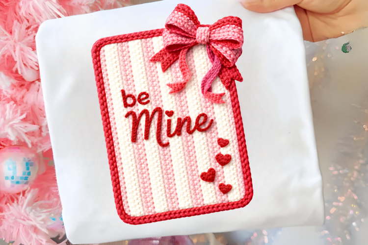 Faux Yarn Be Mine Valentine PNG