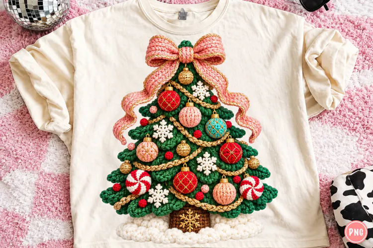 Faux Yarn Christmas Tree PNG