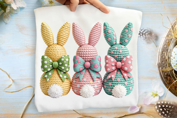 Faux Yarn Easter Bunny Sublimation