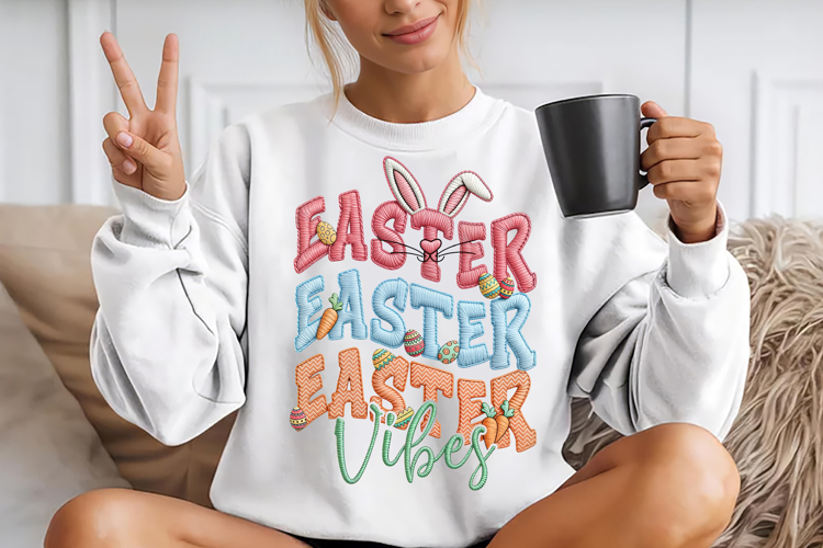 Faux Yarn Easter Vibes Sublimation Png