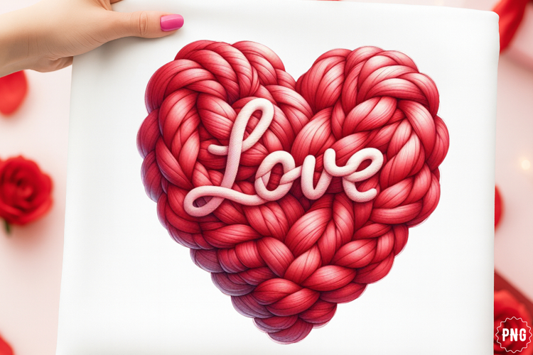 Faux Yarn LOVE Valentines Day PNG