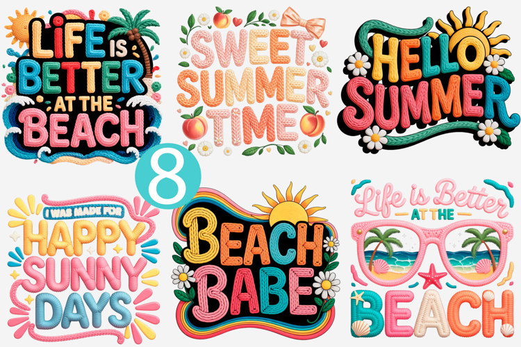 Faux Yarn Summer PNG, Beach Vibes Png