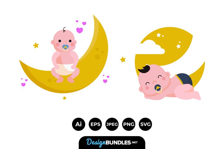Cute Detailed Baby Logos example image 1