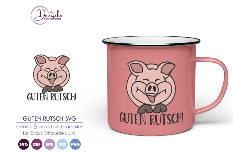 Guten Rutsch SVG | Schwein SVG example image 1