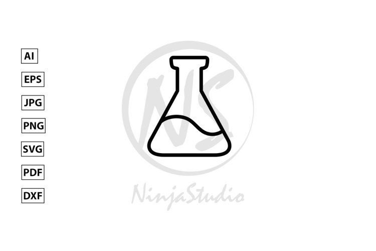 Test Tube Line Icon In Flat Style Vector example image 1