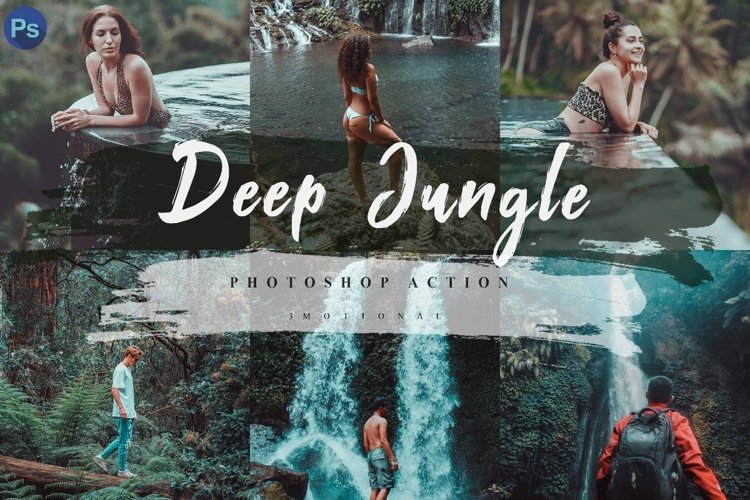 12 Deep Jungle Photoshop Actions, ACR and LUT Presets example image 1