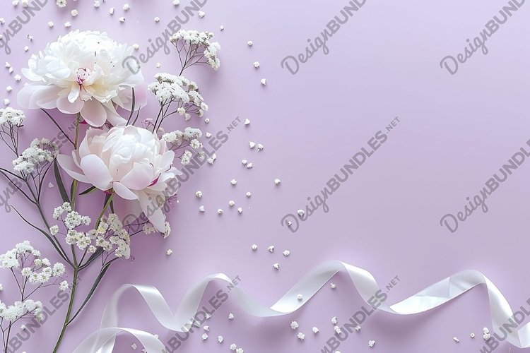 Minimalist Wedding Mockup. Wedding flat lay mockup backdrop example image 1