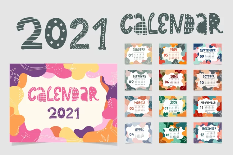 Abstract calendar 2021