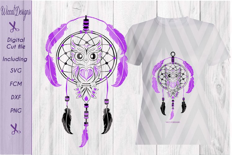 Dreamcatcher svg, Owl svg, digital cut file example image 1