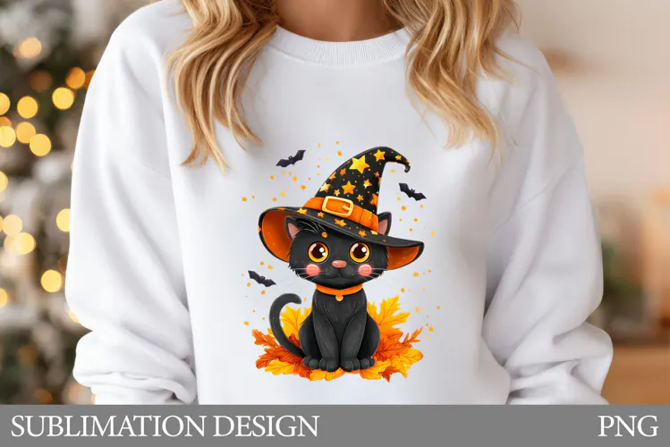 Black Cat Sublimation. Black Cat T-Shirt Design