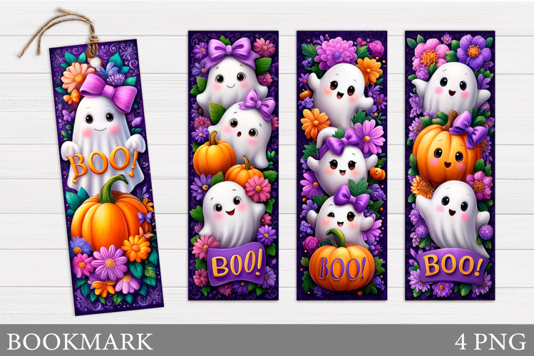 Cute Ghost Bookmark. Halloween Bookmark Sublimation