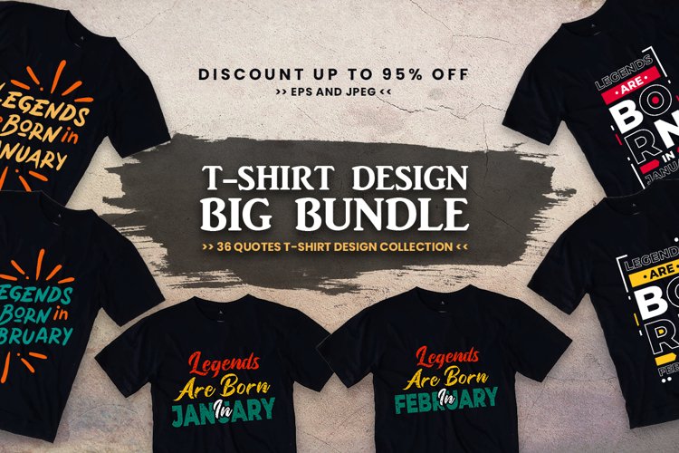 Quotes t shirt design big bundle example image 1