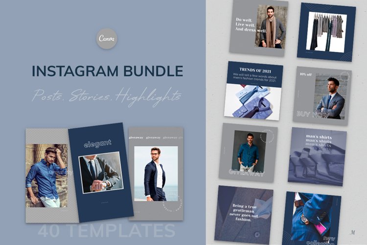 Download Elegant Canva Instagram Templates Fashion 910882 Canva Templates Design Bundles