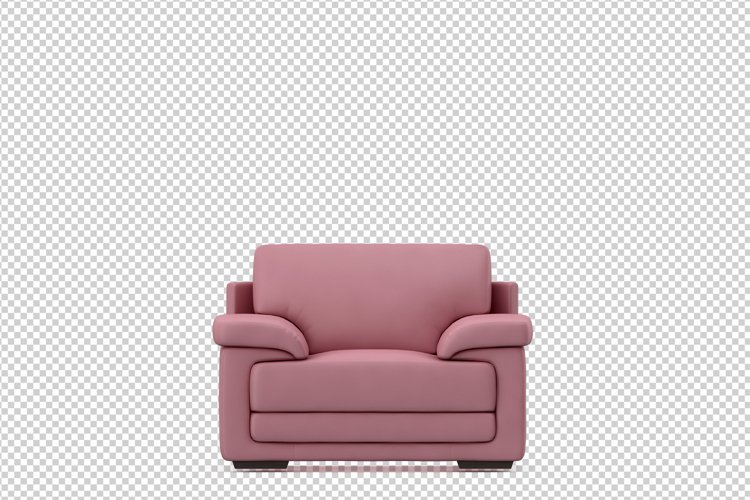 Isometric Arm Chair 3D isolated render example image 1