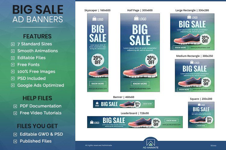 Big Sale Animated Ad Banner Template - SE002 example image 1
