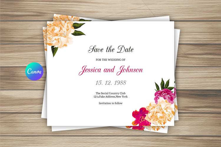 Watercolor Wedding Save The Date Template