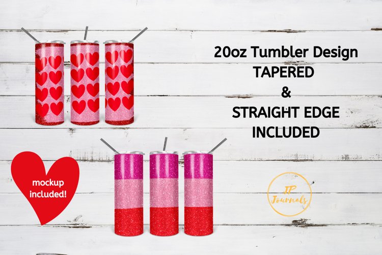 Valentine's Day 20oz Skinny Tumbler Sublimation Designs example image 1