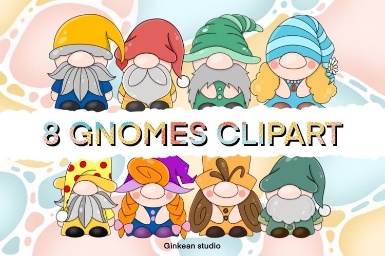 Gnome clipart set, gnome png, sublimaion, gnome sticker example image 1