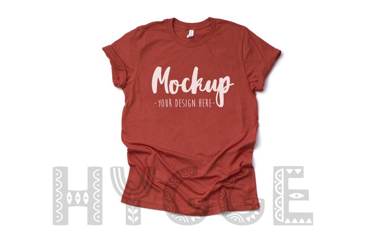 Tshirt Mockup Bella Canvas 3001 Basic Rust Tshirt Mockup