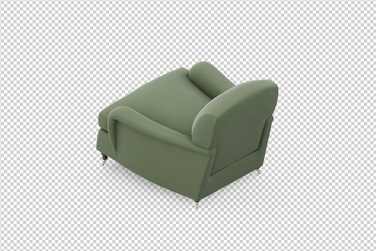 Isometric Arm Chair 3D isolated render