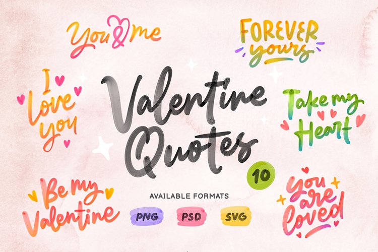 Download Valentine Lettering Quotes 1154379 Hand Lettered Design Bundles