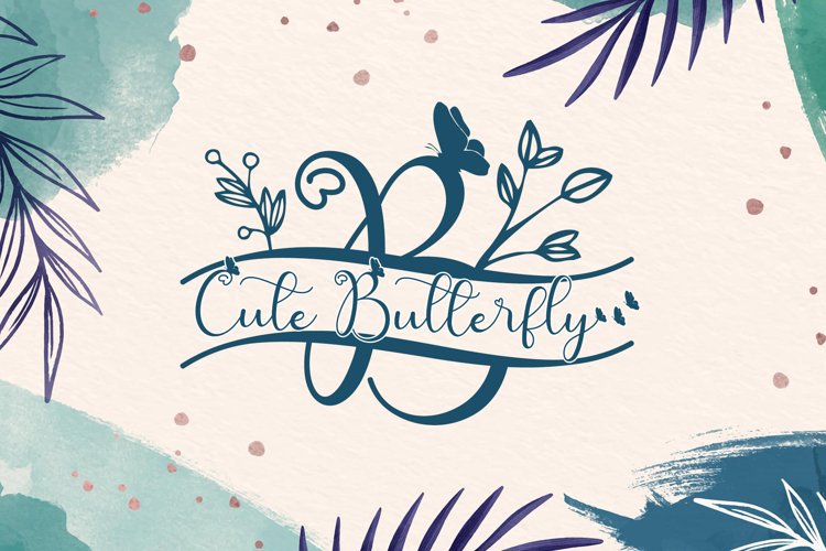Cute Butterfly Monogram example image 1