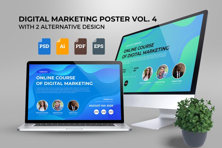Webinar Digital Marketing Poster Template Vol. 04 example image 1
