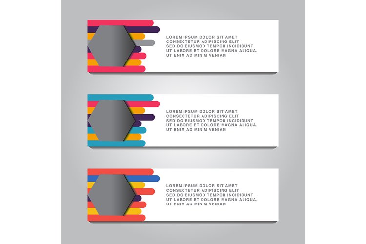 abstract design web banner. colorful gradient shape design.
