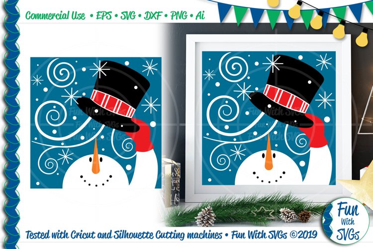 Snowman Windy Hat SVG Cut File example image 1