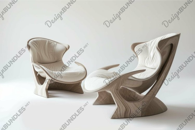 Modern designer chairs in minimalist setting