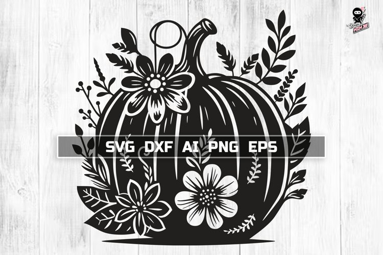 Floral Pumpkin SVG, Intricate Fall Cut file