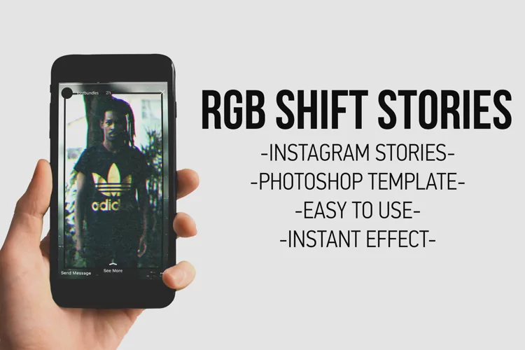 RGB Color Shift - Instagram Stories Photoshop Template