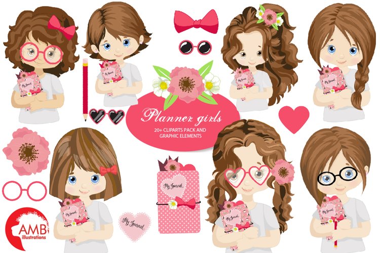 Planner Girls Clipart AMB-2164