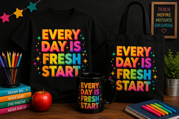 Every Day Is Fresh Start PNG, Positive Motivational Quote