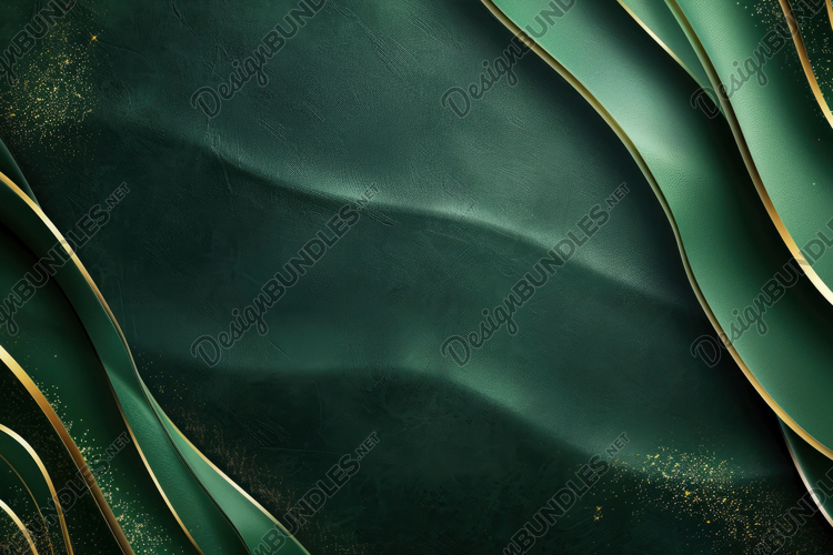 Elegant Green and Gold Flowing Background Wallpaper