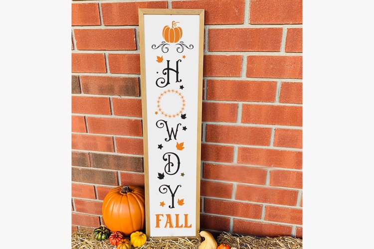 Howdy Fall, Fall Porch Sign, Autumn SVG Cut File, Fall SVG example image 1