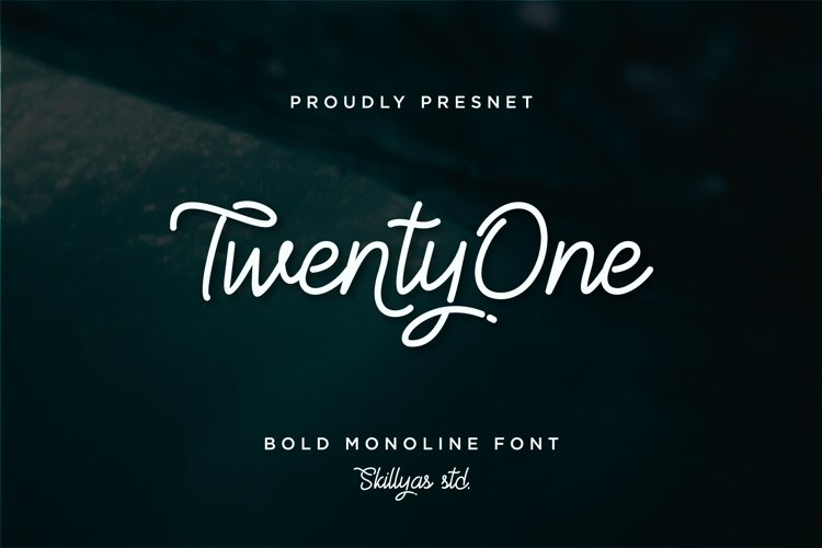 TwentyOne - modern monoline font example image 1