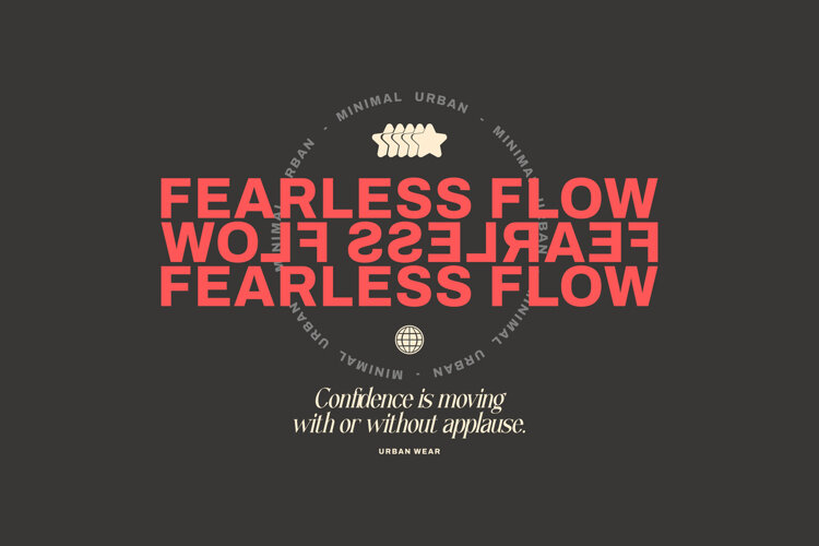 Fearless Flow Urban Typography T-shirt Design example image 1