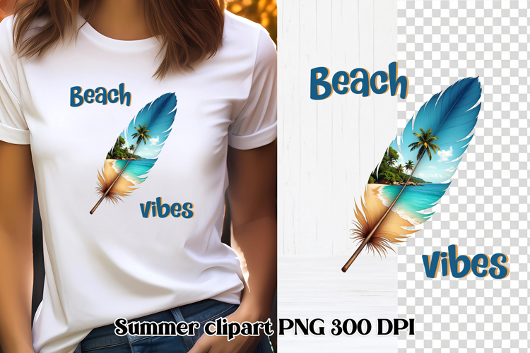 Summer feathers PNG clipart | Summer beach quotes PNG