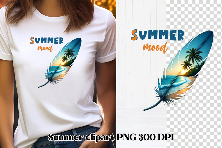 Summer feathers PNG clipart | Summer beach quotes PNG