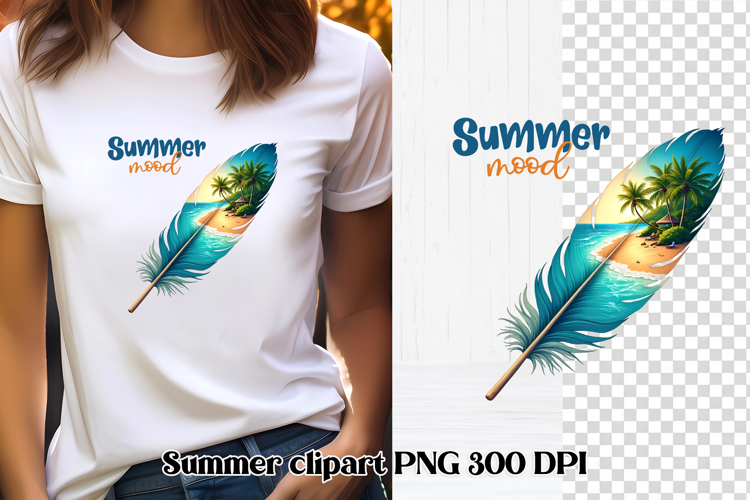 Summer feathers PNG clipart | Summer beach quotes PNG