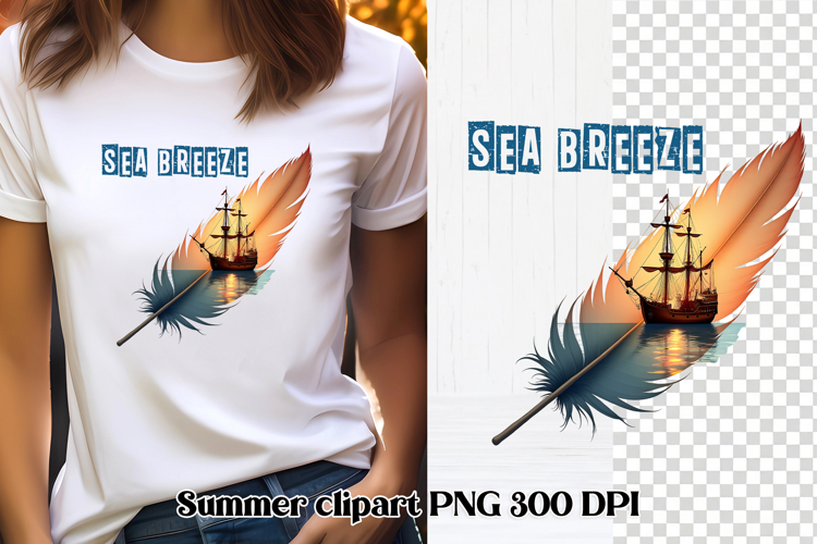 Summer feathers PNG clipart | Summer beach quotes PNG