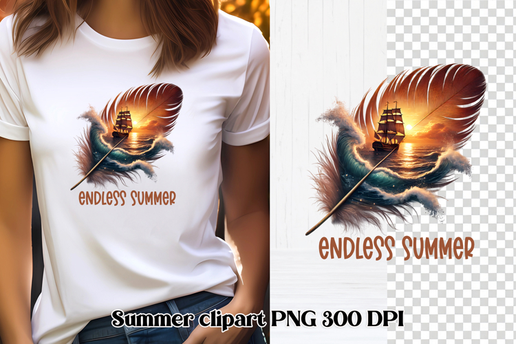 Summer feathers PNG clipart | Summer beach quotes PNG