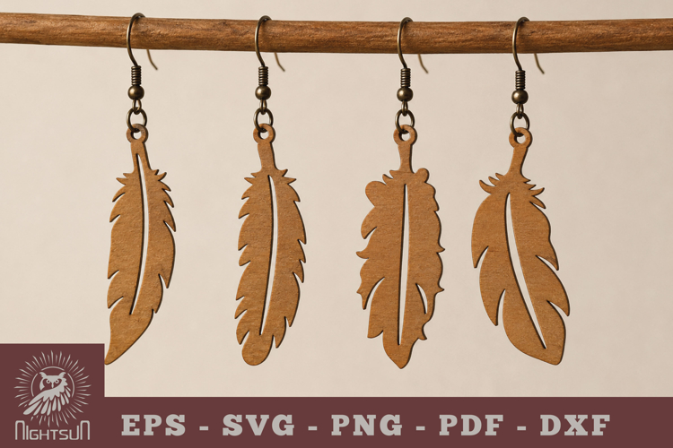 Feather Lasercut Earrings