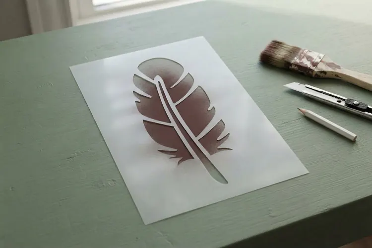 Feather Papercut Stencil 1