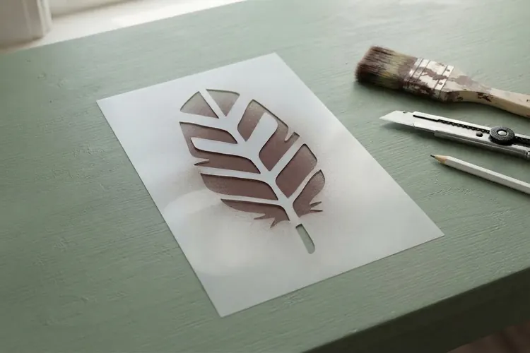 Feather Papercut Stencil 3