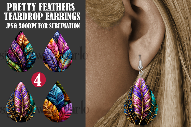 Feather Earring SVG Image 4