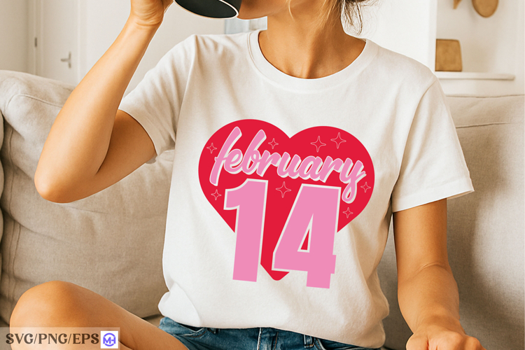 February 14 Valentine Quote SVG PNG Design