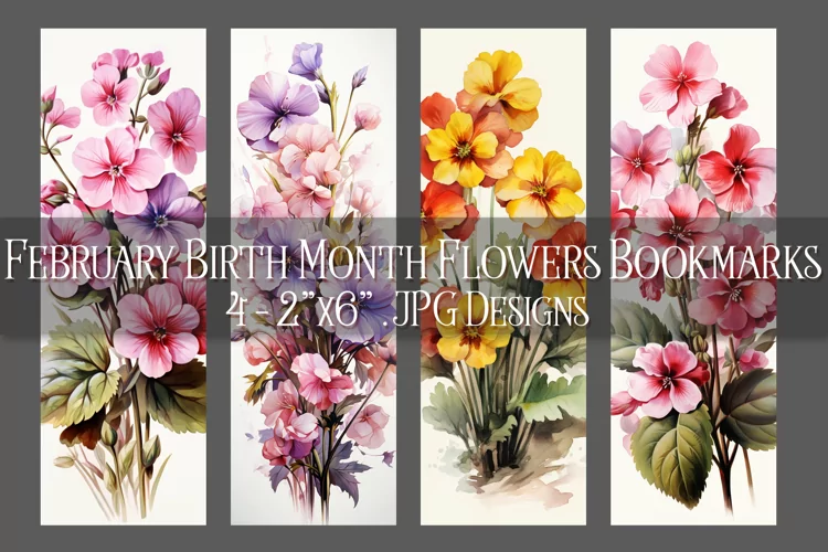 Floral Bookmark, February Bookmark, Primrose Bookmarks, s1